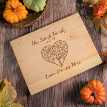 Love Grows Here | Personalized Engraved Cutting Board